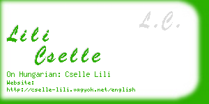 lili cselle business card